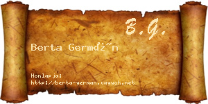 Berta Germán névjegykártya